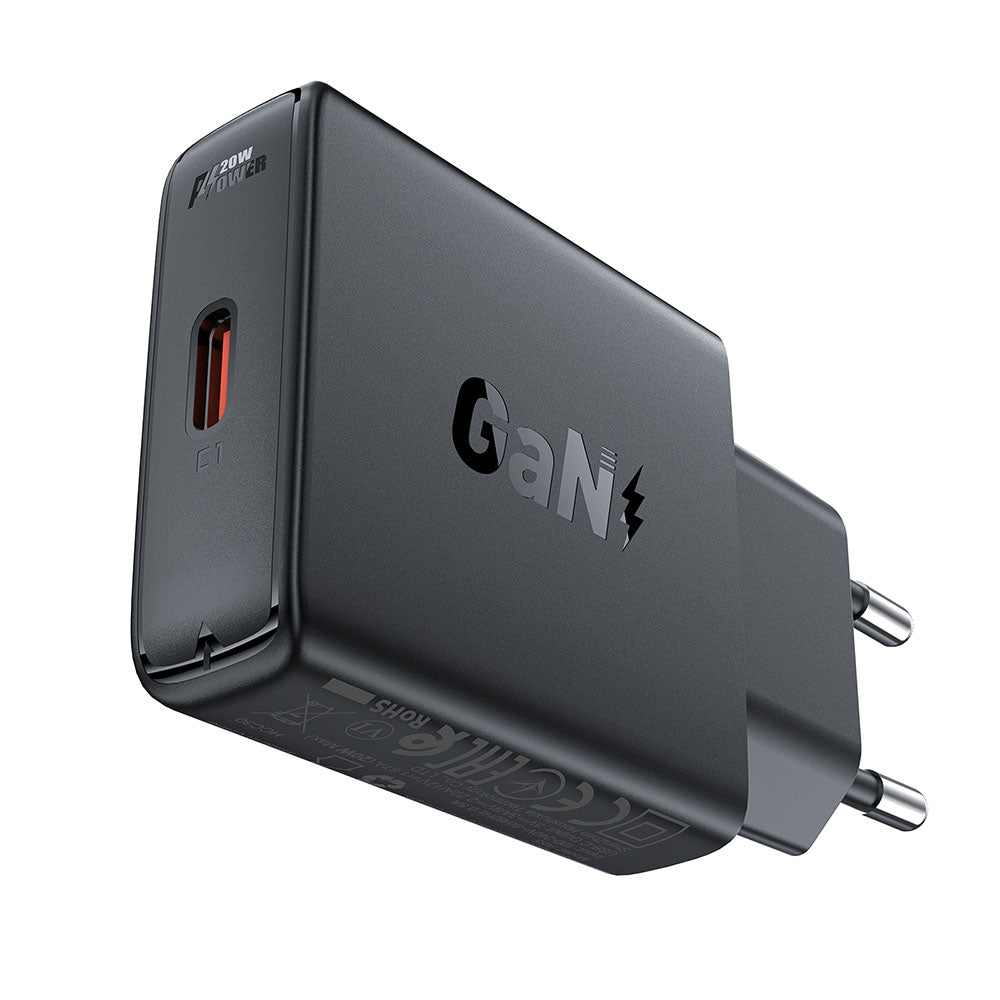 Acefast A65 Network Charger, 20W, 3A, 1 x USB-C, Black