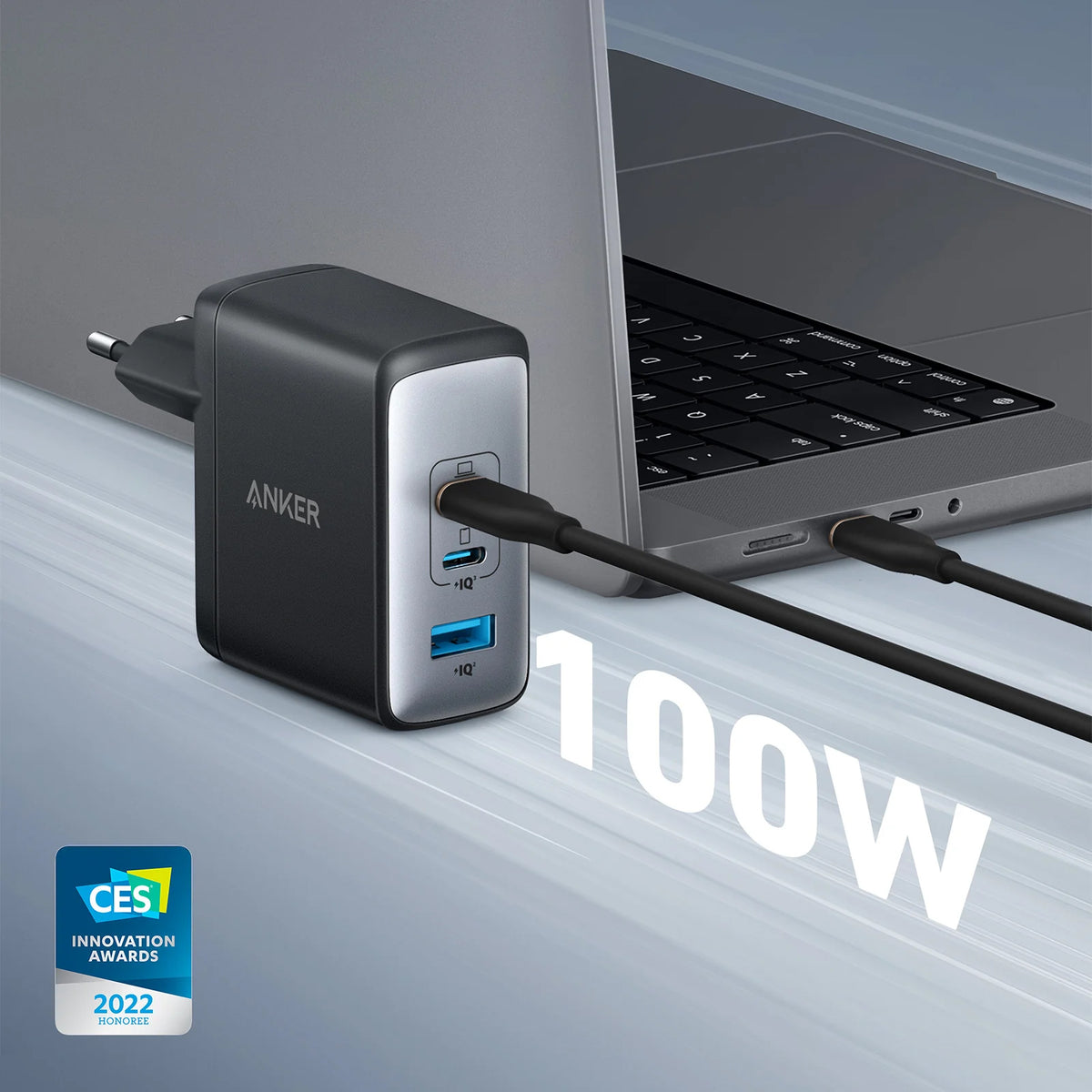 Network Charger Anker 736 Nano II, 100W, 3A, 1 x USB-A - 2 x USB-C, Black A2145G11