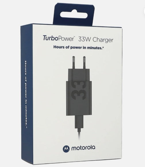 Motorola Network Charger with USB-C Cable, 33W, 3A, 1 x USB-A, Black PG38C06448