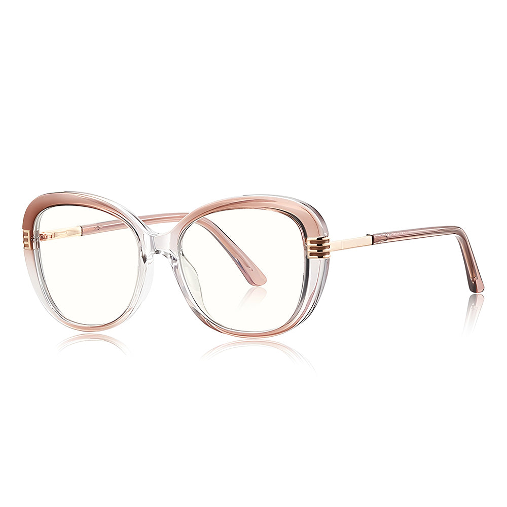 Techsuit 2265 Women's Computer Glasses, Anti-Blue Light, Light Brown