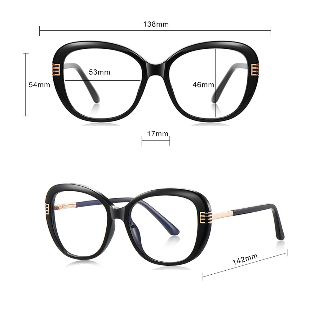 Techsuit 2265 Women's Computer Glasses, Anti-Blue Light, Light Brown