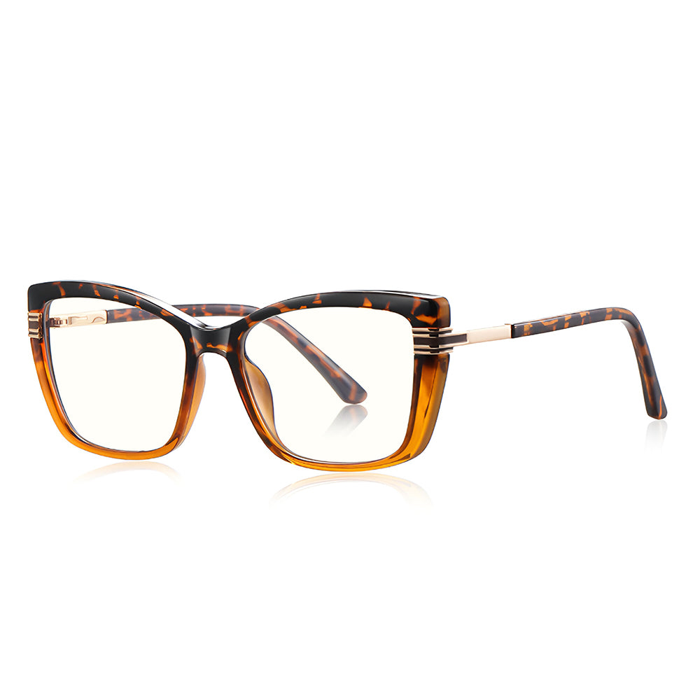 Techsuit 2273 Women's Computer Glasses, Anti-Blue Light, Brown