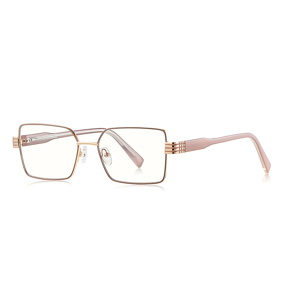 Techsuit 3160 Women's Computer Glasses, Anti-Blue Light, Pink Gold
