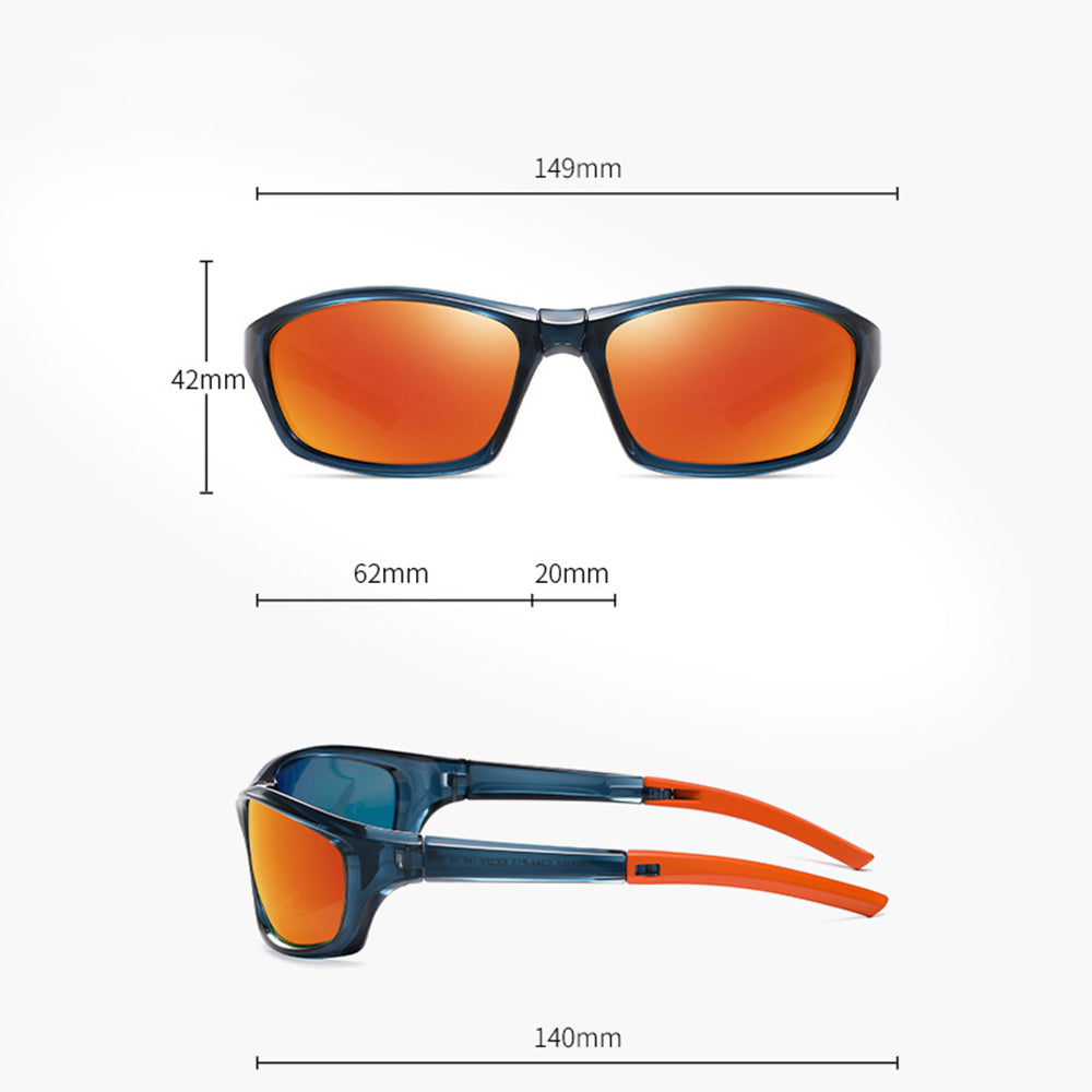 Unisex Cycling Glasses Techsuit 24101, Polarized, Black Orange
