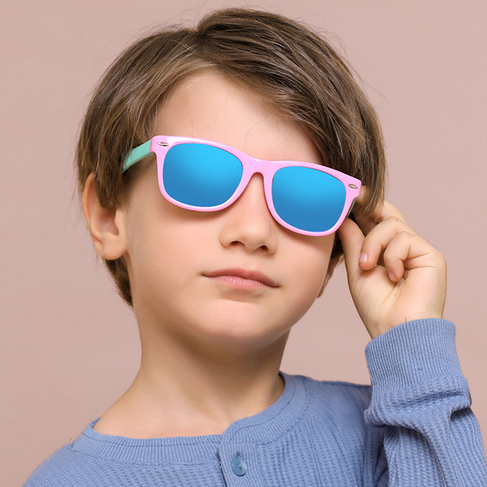 Techsuit D802 Kids' Sunglasses, Polarized, UV Protection, Blue Yellow