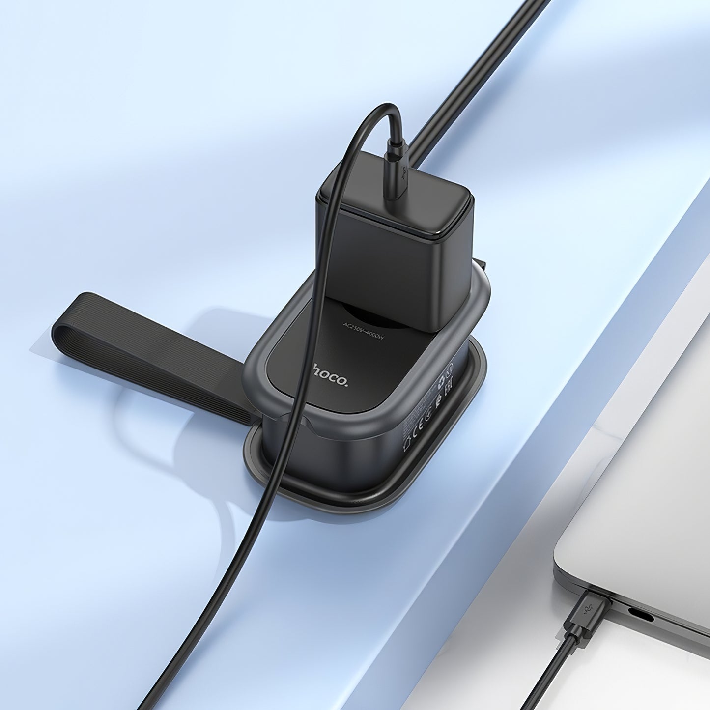 Network Charger HOCO NS6, 2 x USB-A - 1 x USB-C - 1 x Schuko, Black