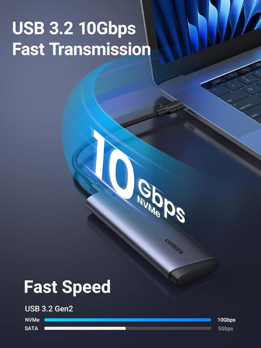 UGREEN CM767 Rack for SATA M.2 NVMe SSD, Gray