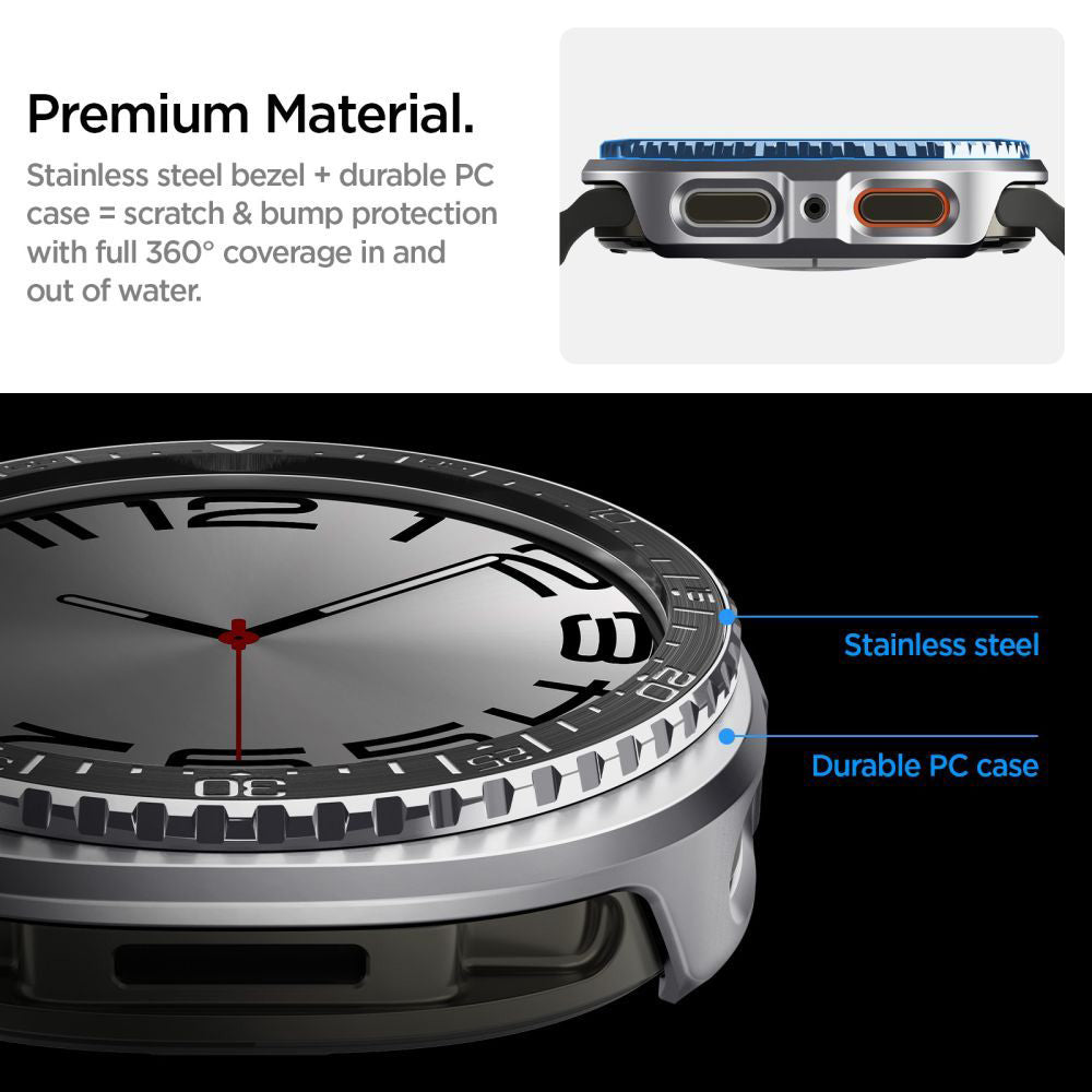 Spigen Tune Pro Diver Protection Frame for Samsung Galaxy Watch8 44mm, Black ACS10010