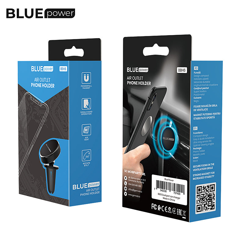 BLUE Power Magnetic Car Holder BBH6, Universal, Black