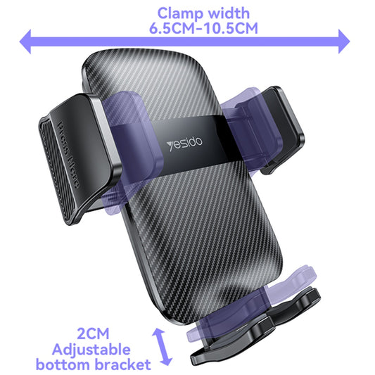 Yesido C251 Car Holder, 4.8inch - 7.2inch, Black