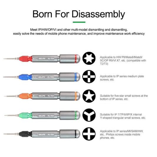 Relife RL-724A Screwdriver, 5in1
