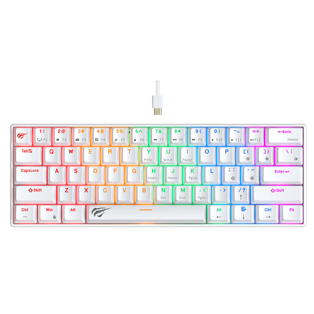Wired USB Gaming Keyboard HAVIT KB903L, RGB, 1.8m, White