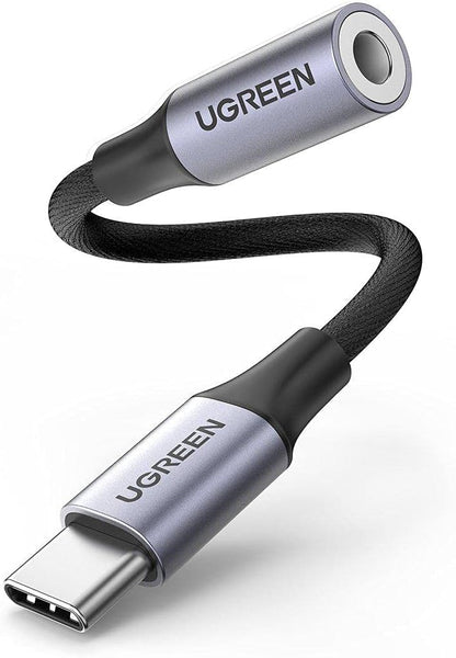USB-C Audio Adapter USB-C - 3.5mm UGREEN AV161, 0.15m, Gray 