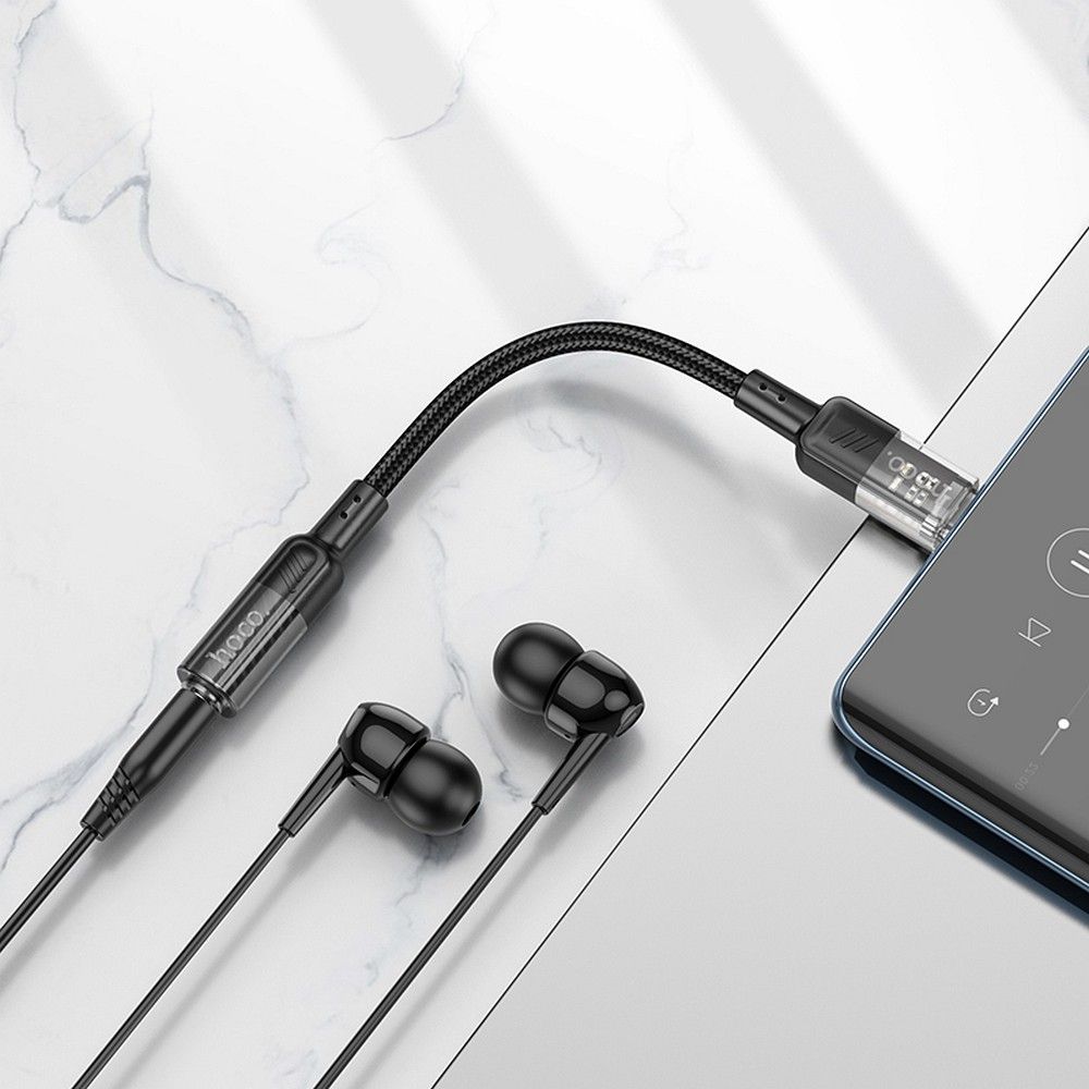 USB-C - 3.5mm Audio Adapter HOCO LS37, Black 