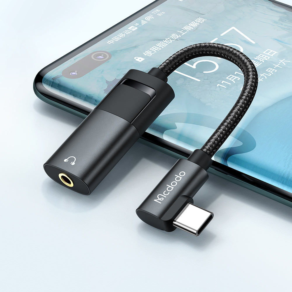 USB-C to USB-C / 3.5mm McDodo CA-1880 Audio Adapter, Black