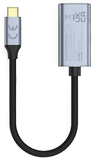 USB-C to HDMI Audio and Video Adapter MaXlife MXHC-01, Gray