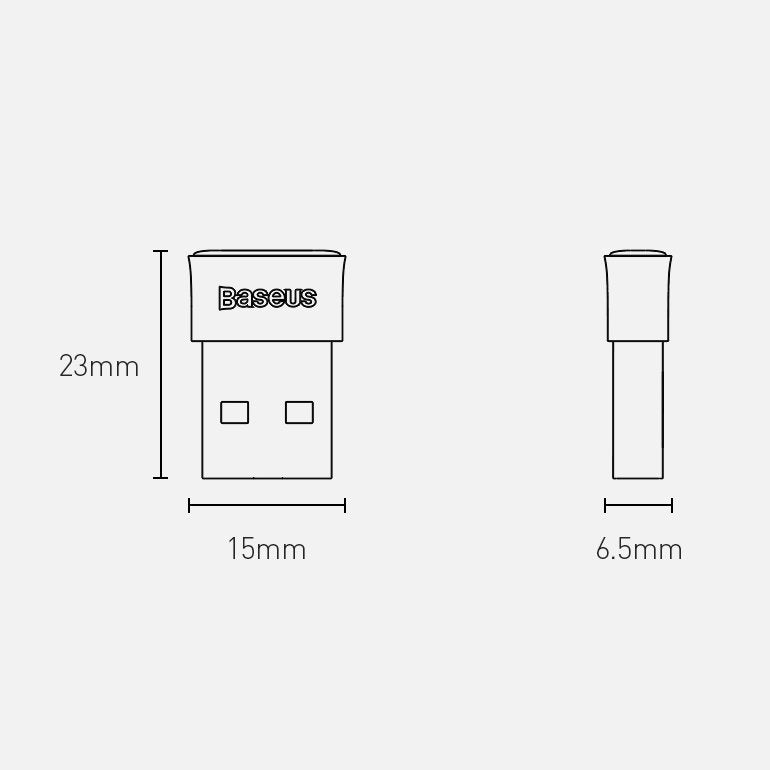 Baseus BA04 Bluetooth USB Adapter, Black ZJBA0000000001