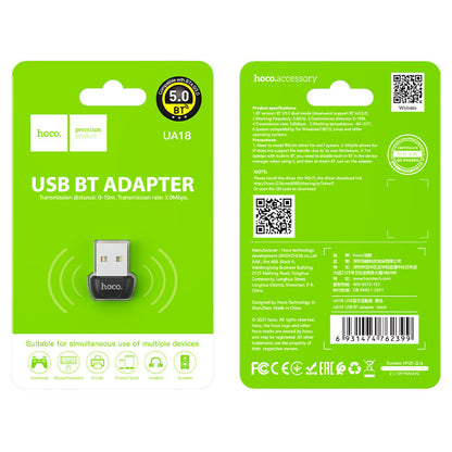 Bluetooth USB adapter HOCO UA18, Black