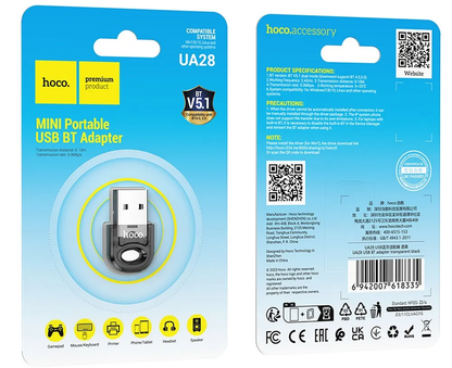 HOCO UA28 USB Bluetooth Adapter, Black