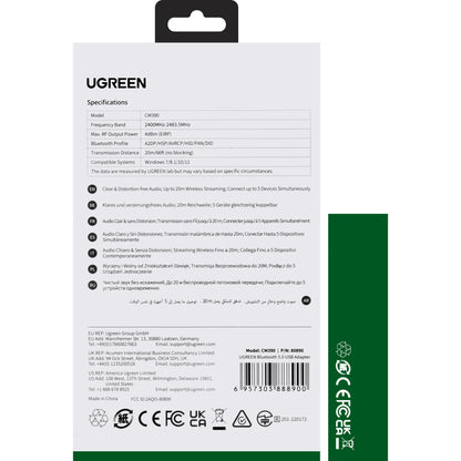 Bluetooth USB Adapter UGREEN CM390-2, Black 