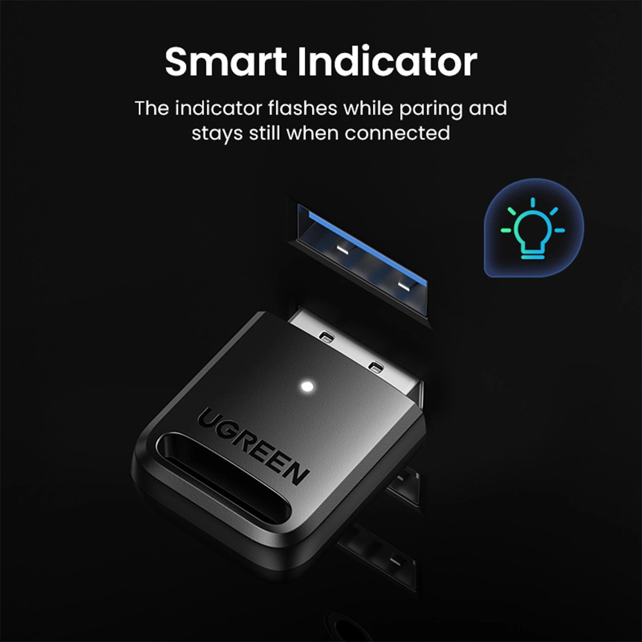 Bluetooth USB Adapter UGREEN CM390-2, Black 