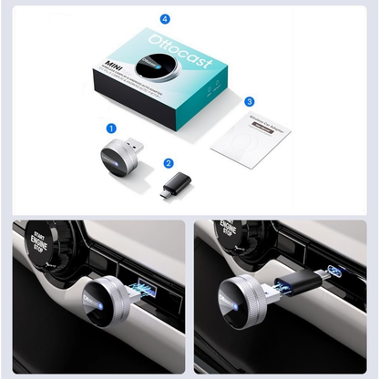 Wireless Carplay / Android Auto Adapter Ottocast Mini Slim Tube for Apple iPhone / Android Series CP88-T4