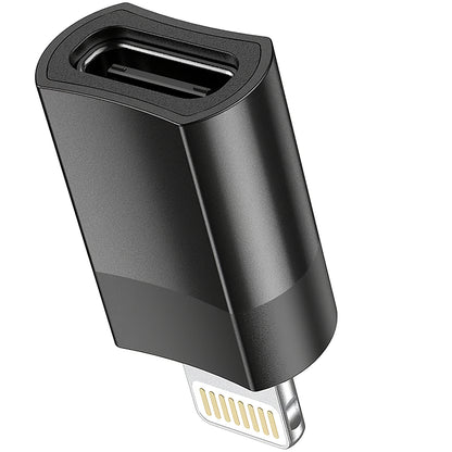 Data and Charging Adapter USB-C - Lightning HOCO UA17, Black 