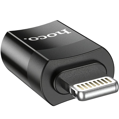 Data and Charging Adapter USB-C - Lightning HOCO UA17, Black 
