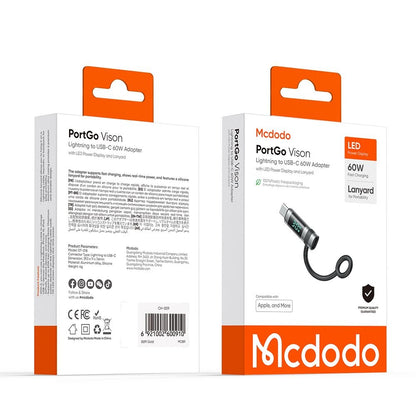 Data and Charging Adapter Lightning - USB-C McDodo OT-0180 Pigeon Display, Black