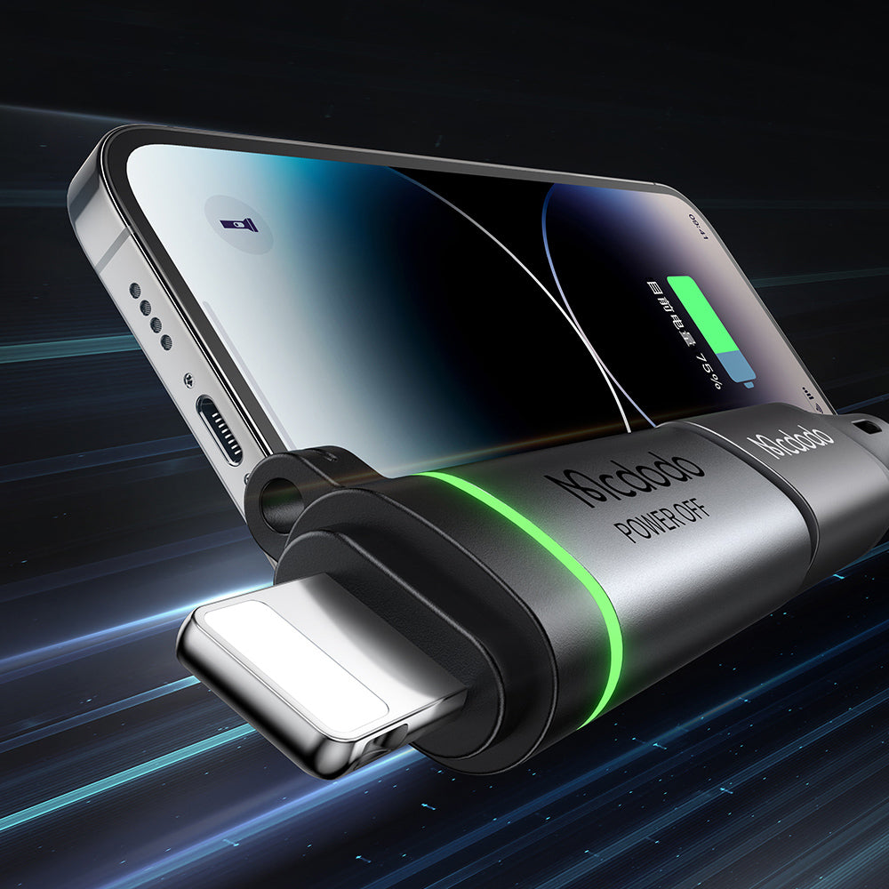 USB-C to Lightning McDodo OT-2590 Power Off Adapter, Black