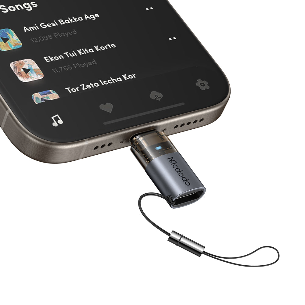 USB-C - Lightning McDodo OT-7630 Data and Charging Adapter, Black