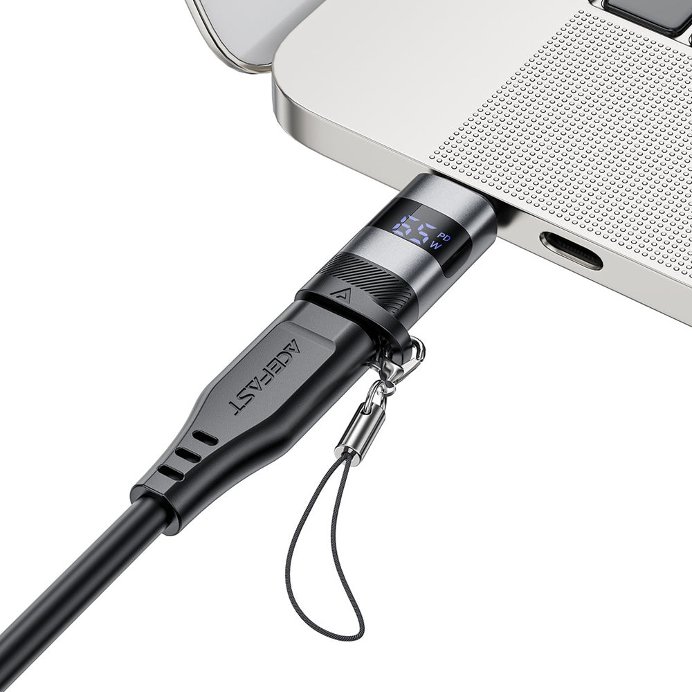 USB-C Data and Charging Adapter - USB-C Acefast J9 Display, Gray