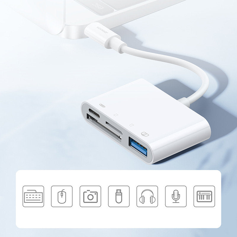 Joyroom OTG Lightning - USB-A / microSD Joyroom, White S-H142