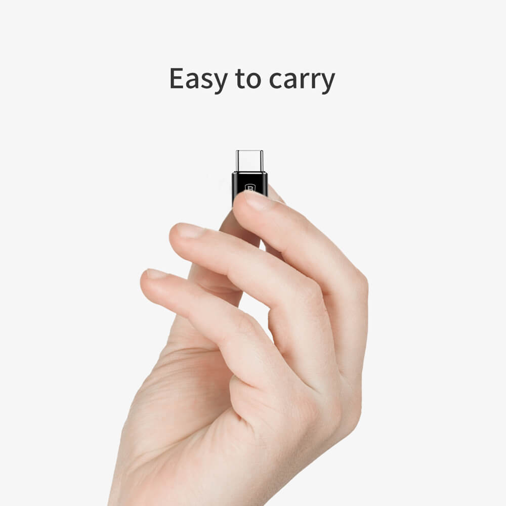 Baseus microUSB - USB-C Data and Charging Adapter, Black CAMOTG-01