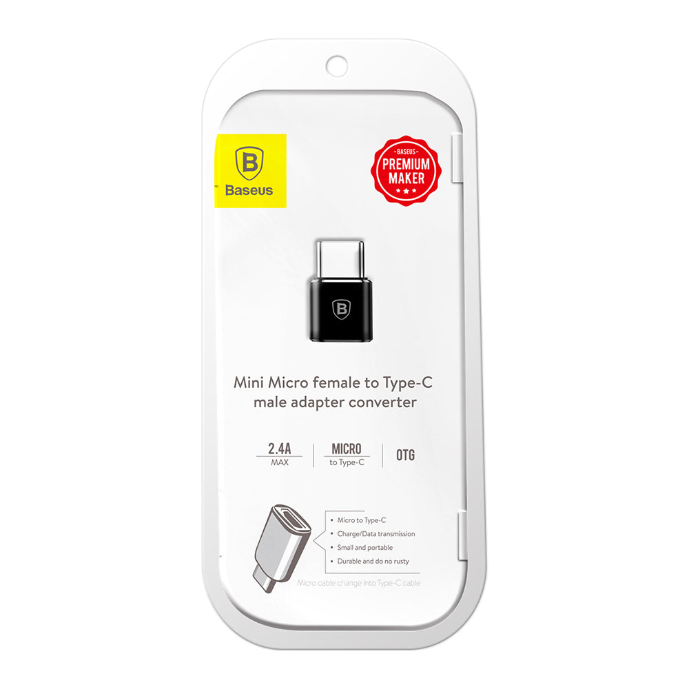 Baseus microUSB - USB-C Data and Charging Adapter, Black CAMOTG-01
