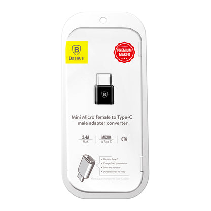 Baseus microUSB - USB-C Data and Charging Adapter, Black CAMOTG-01