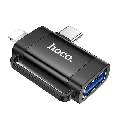 OTG Adapter USB-C / Lightning - USB-A HOCO UA31F, Black