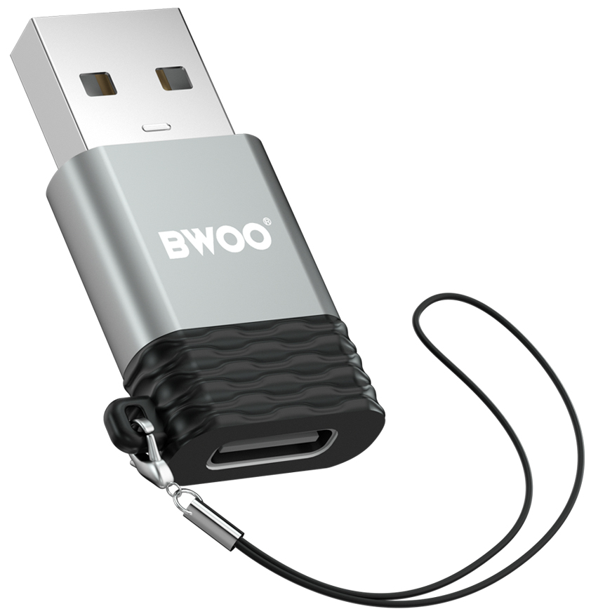 USB-C to USB-A Data and Charging Adapter BWOO BZ-38, Gray