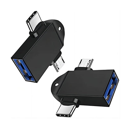 OTG Adapter microUSB / USB-C - USB-A Techsuit A15 AluCoreX, Black