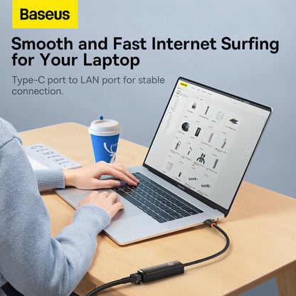 Baseus Lite Network Card, USB-C - RJ45, Black WKQXX000301 