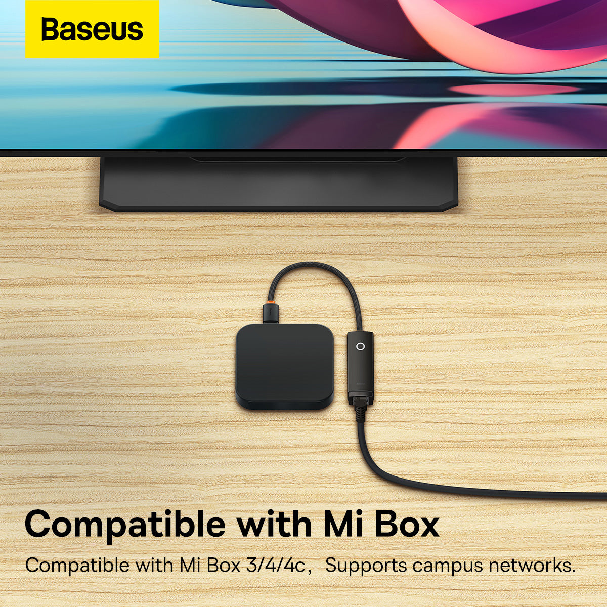 Baseus Lite Network Card, USB-C - RJ45, Black WKQXX000301 