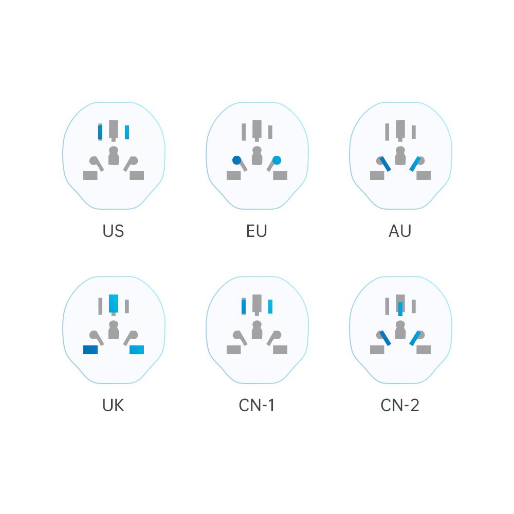 Network Adapter Tech-Protect US / UK / AU / AU / FI / CN - Europe, White 