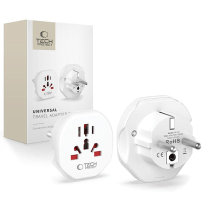Network Adapter Tech-Protect US / UK / AU / AU / FI / CN - Europe, White 