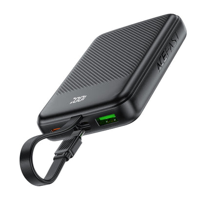 Acefast M13 External Battery, 10000mAh, 22.5W, QC + PD, 1 x USB-A - 2 x USB-C, Black