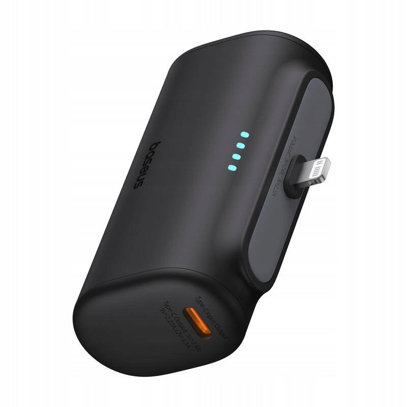 Baseus Compact External Battery, 5000mAh, 20W, PD, 1 x Lightning - 1 x USB-C, Black P10068307113-00