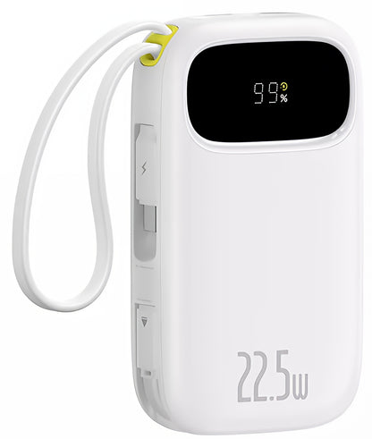 Baseus EnerFill FC31 External Battery, 10000mAh, 22.5W, QC + PD, 1 x Lightning - 1 x USB-A - 2 x USB-C, White P10082106213-00