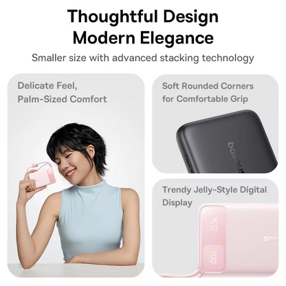 Baseus EnerFill FC11 External Battery, 10000mAh, 22.5W, QC + PD, 1 x Lightning - 1 x USB-A - 2 x USB-C, Black E0027R04