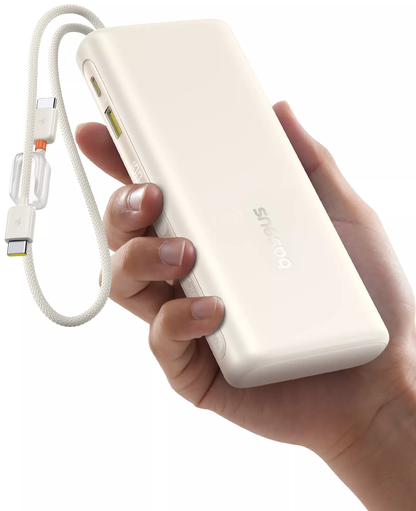 Baseus EnerFill FC41 External Battery, 20000mAh, 100W, QC + PD, 1 x USB-A - 3 x USB-C, White E0028N04