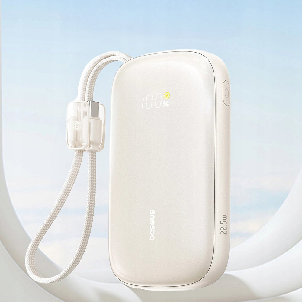 Baseus EnerFill FC21 Qpow 3 Ultra External Battery, 10000mAh, 22.5W, QC + PD, 1 x USB-A - 1 x USB-C, Beige E0027L01