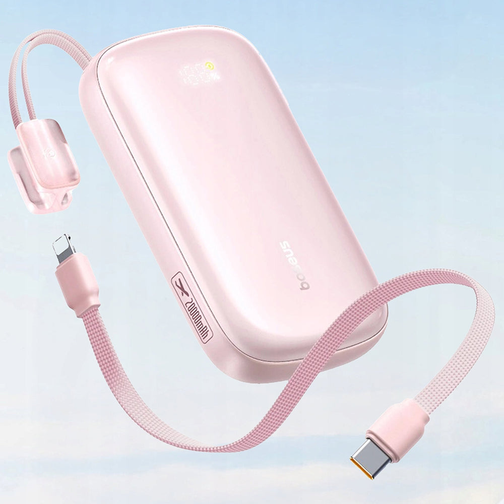 Baseus EnerFill FC21 Qpow 3 Ultra External Battery, 20000mAh, 22.5W, QC + PD, 1 x USB-A - 1 x USB-C, Pink E0027M02